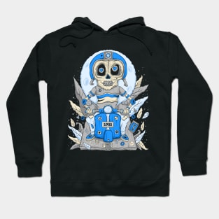 Skeleton Blue Helmet Scooter Forest Hearts Leaves Ride Along Hoodie